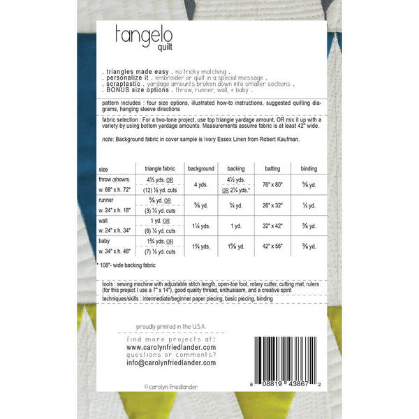 Tangelo Quilt Pattern