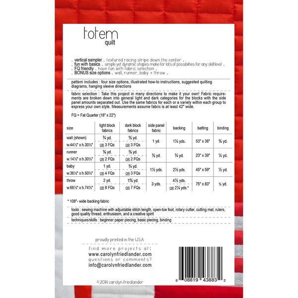 Totem Quilt Pattern