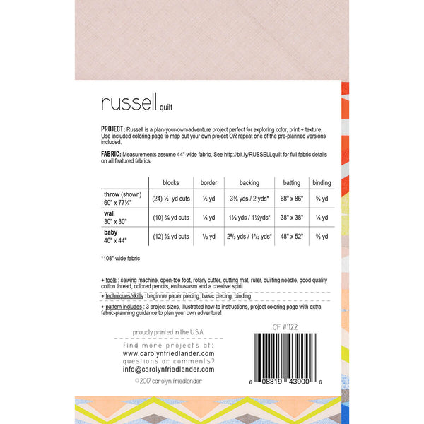 Russell Quilt Pattern