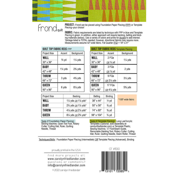 Frond Quilt Pattern