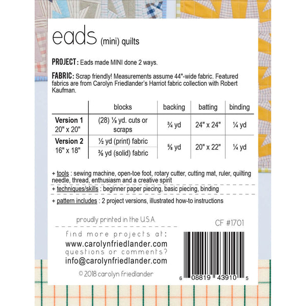 Eads Mini Quilt Pattern