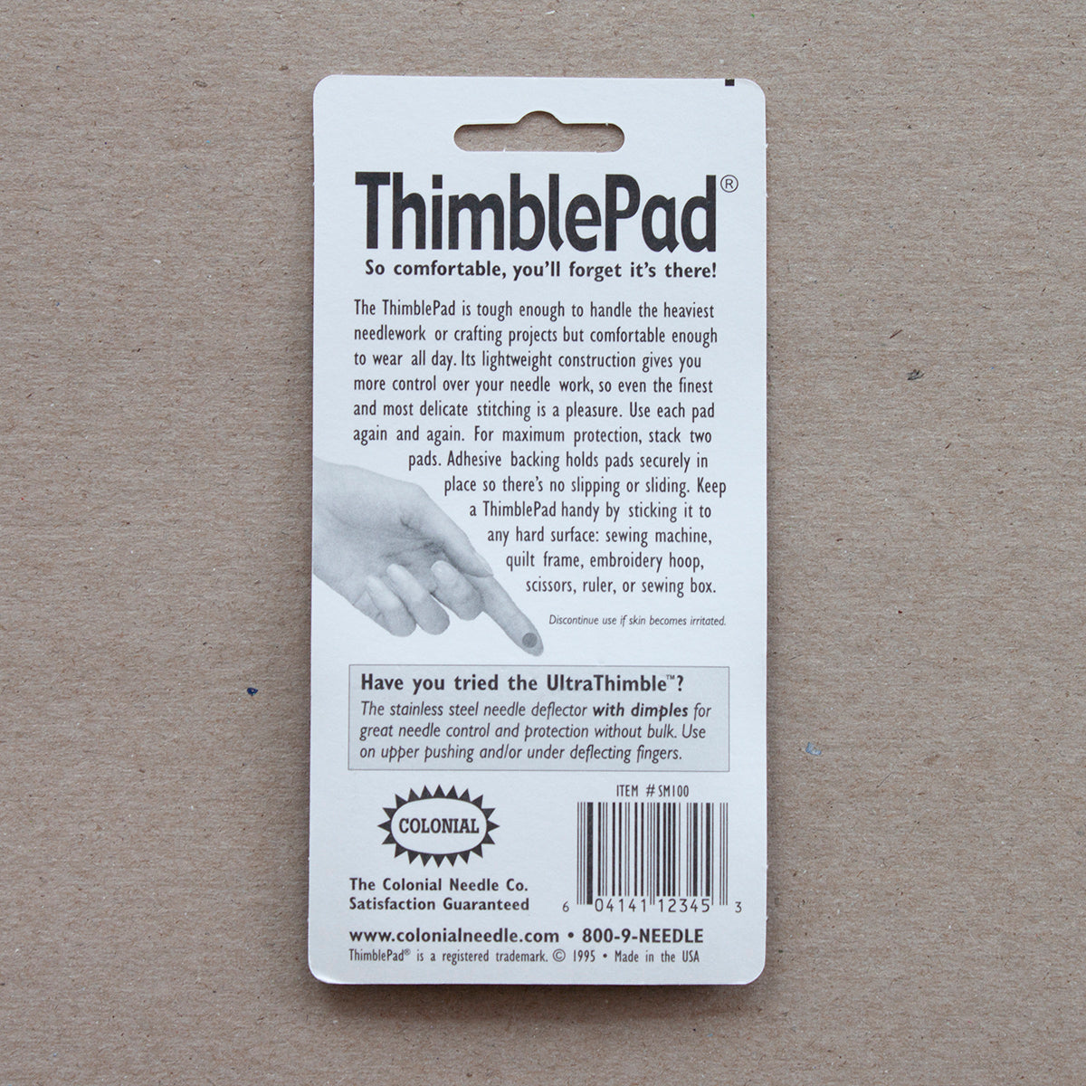 ThimblePad Leather Adhesive Thimble, Colonial #SM100