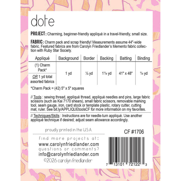 Dote Quilt Pattern