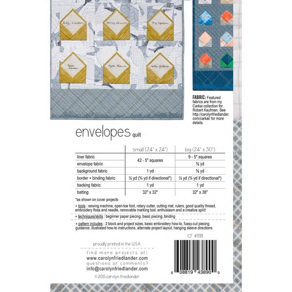 Envelopes Quilt Pattern