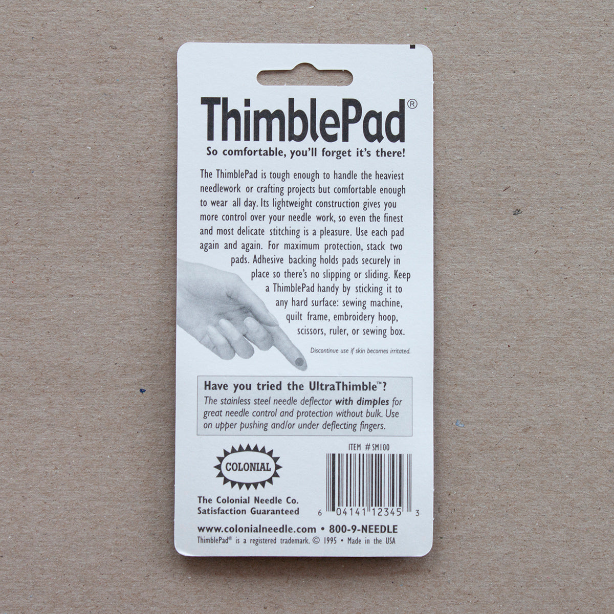 Colonial Needle Co Leather Thimble Pad 1 Sheet Of 12 Pads